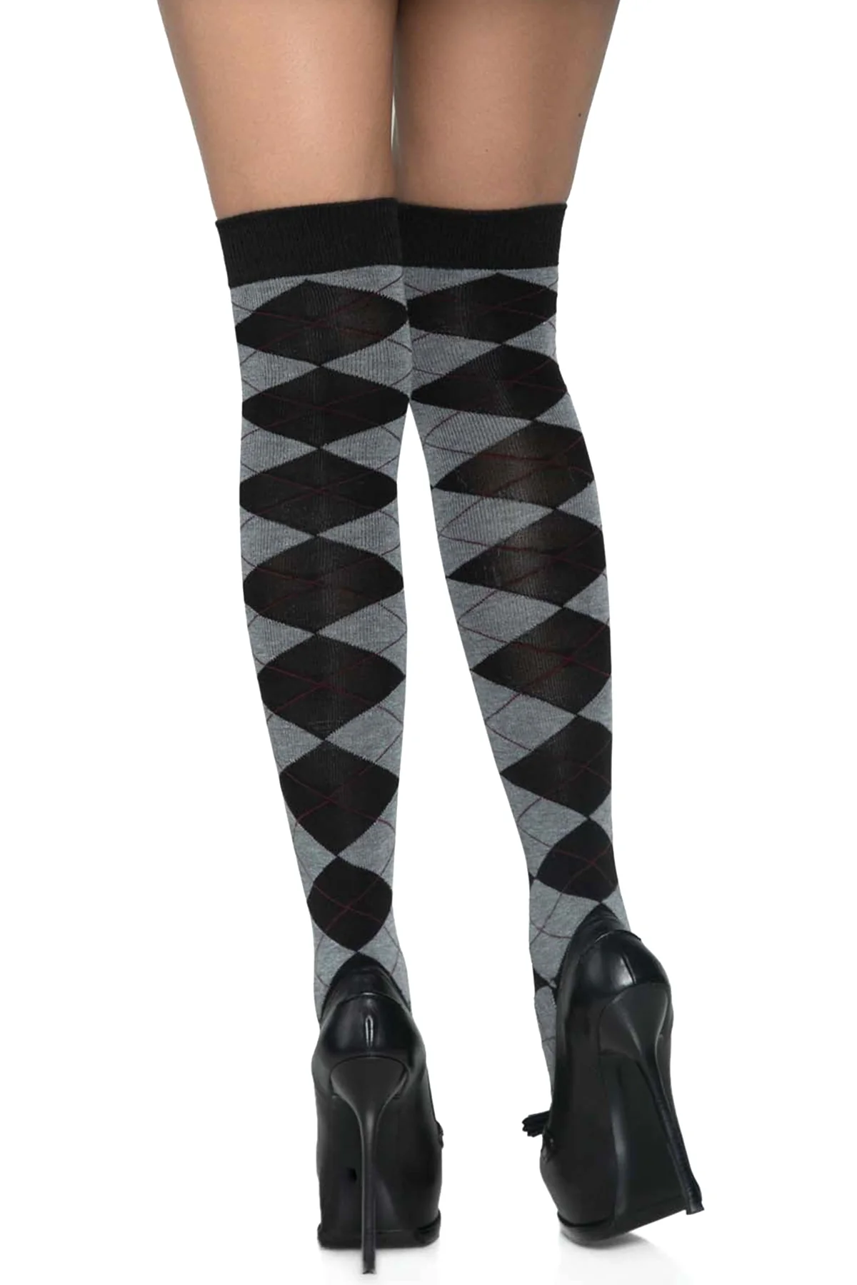Argyle Knit Thigh High Socks - Image 3