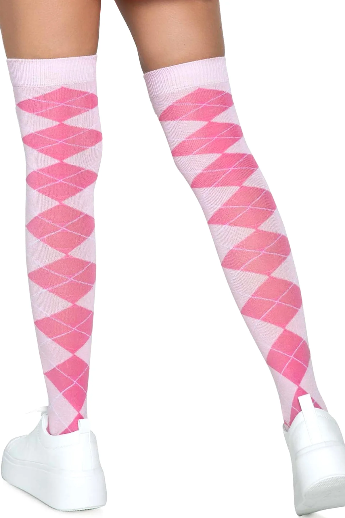 Argyle Knit Thigh High Socks - Image 6