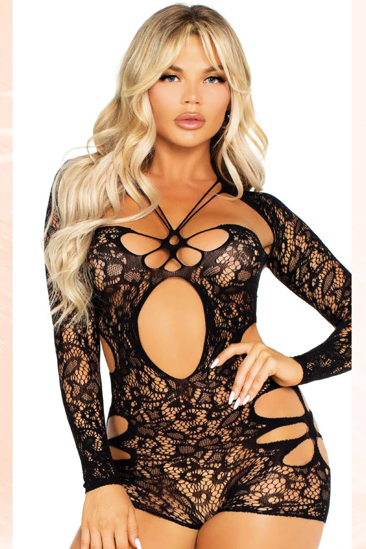 Cut-Out Lace Romper - Image 3