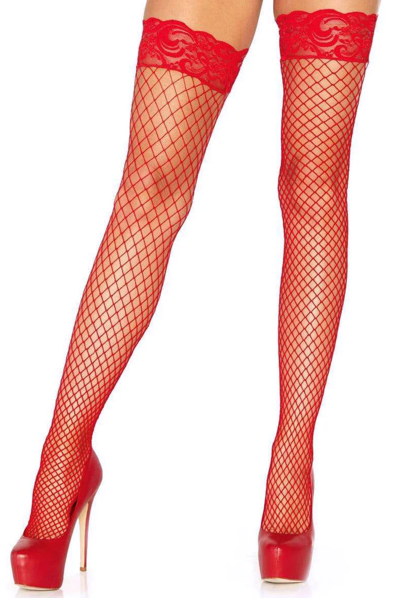 Lace Top Diamond Net Stay-Ups - Image 3