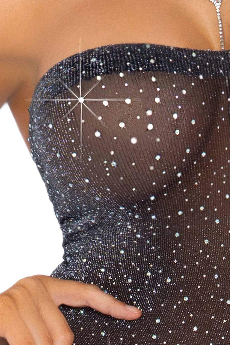 Lurex Rhinestone Tube Dress - Image 4